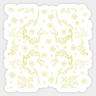 vintage golden floral Sticker